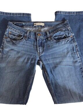 Levis 524 Too Super Low Jeans Womens 7L -Distressed -Y2K -Bratz Style Light Wash